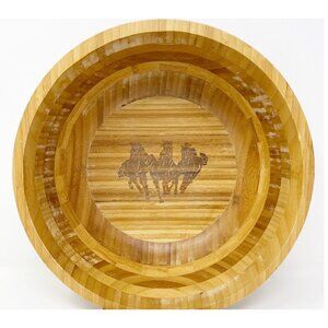 Hand Turned 12” Wood Salad/Serving Bowl Horses Stallions Equestrian Ranch Farm